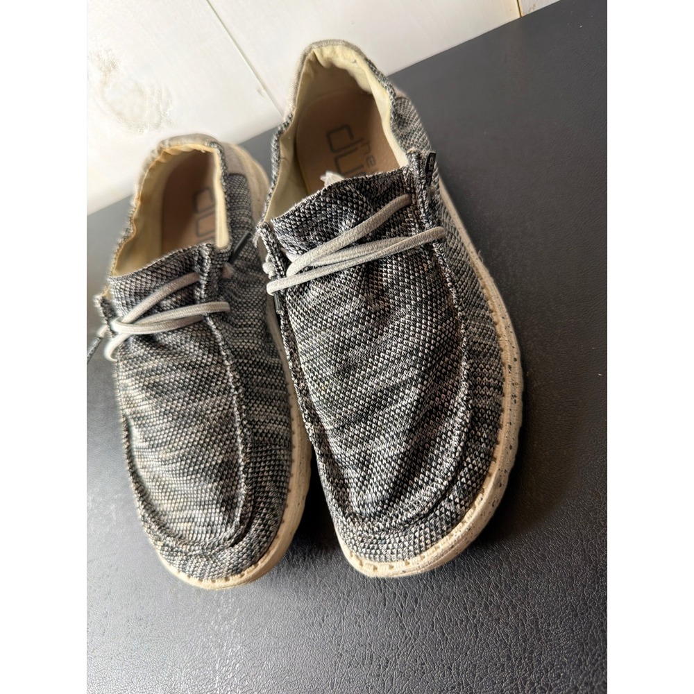 Hey Dude Womens 8 Grey Wendy Sox Knit Slip On Loafers Lightweight
